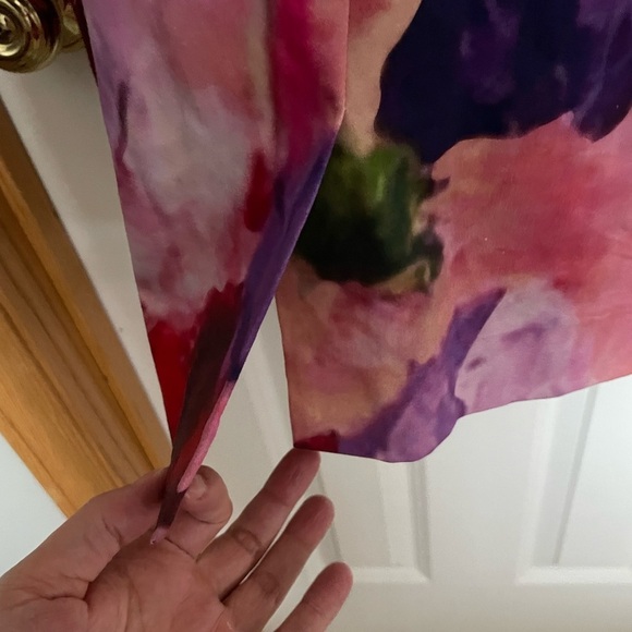 J. Peterman Front Zip Abstract Floral Dress Size 2 - Picture 5 of 9